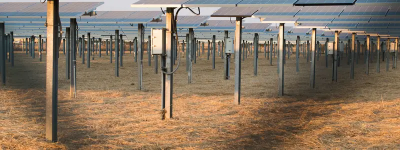 Rows of solar panels at a U.S. solar power station
